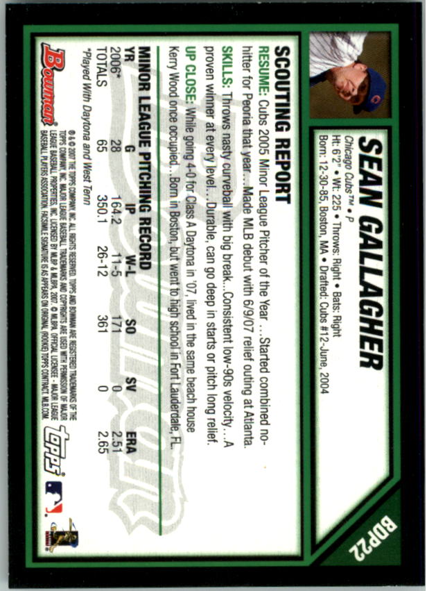 2007 Bowman Draft Baseball Part 1 Main Set (Paper) - Picture 45 of 316