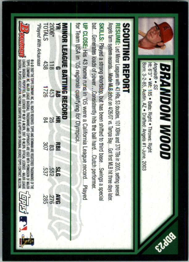 2007 Bowman Draft Baseball Part 1 Main Set (Paper) - Picture 47 of 316