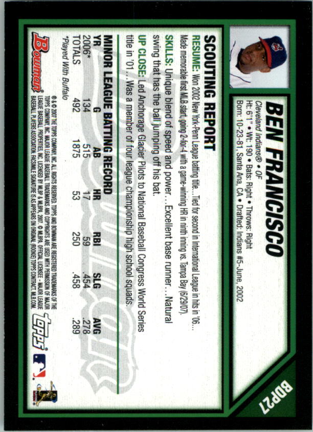 2007 Bowman Draft Baseball Part 1 Main Set (Paper) - Picture 55 of 316