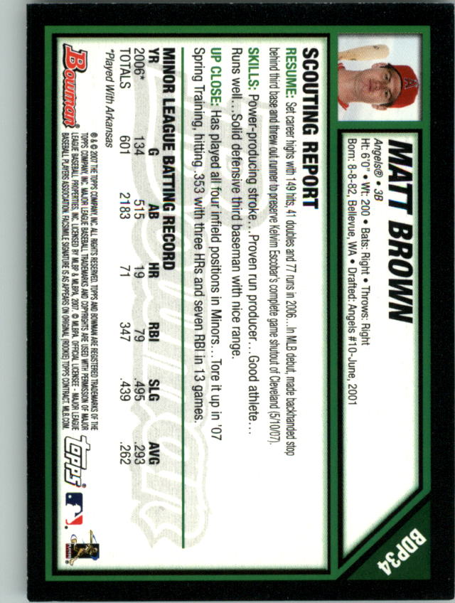 2007 Bowman Draft Baseball Part 1 Main Set (Paper) - Picture 69 of 316