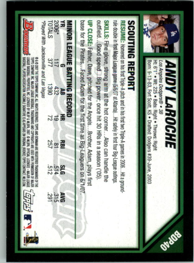 2007 Bowman Draft Baseball Part 1 Main Set (Paper) - Picture 81 of 316