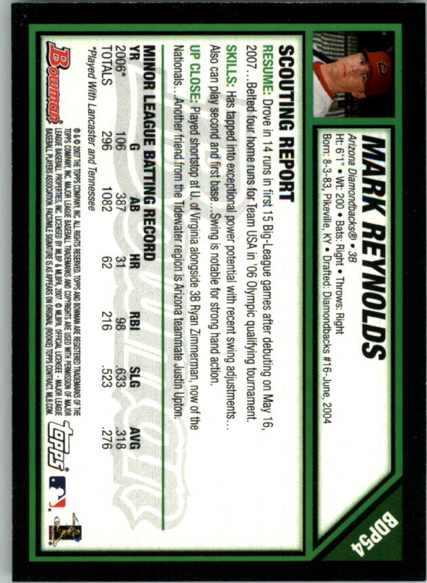 2007 Bowman Draft Baseball Part 1 Main Set (Paper) - Picture 109 of 316