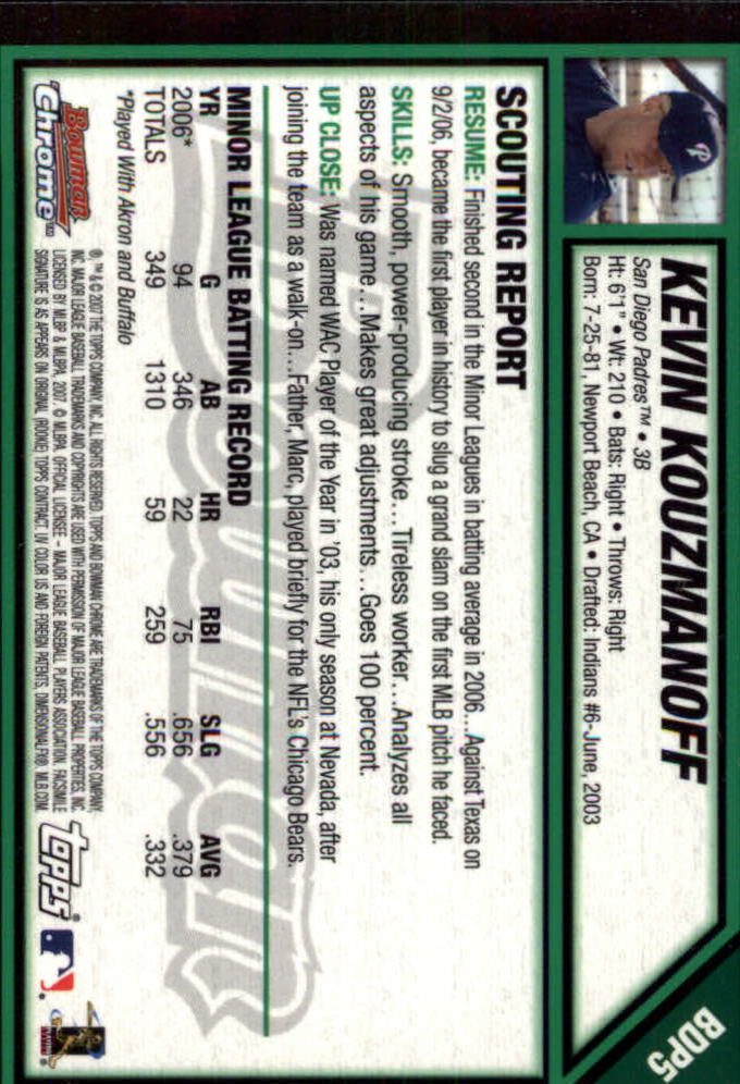 2007 Bowman Chrome Draft Baseball - Picture 10 of 360
