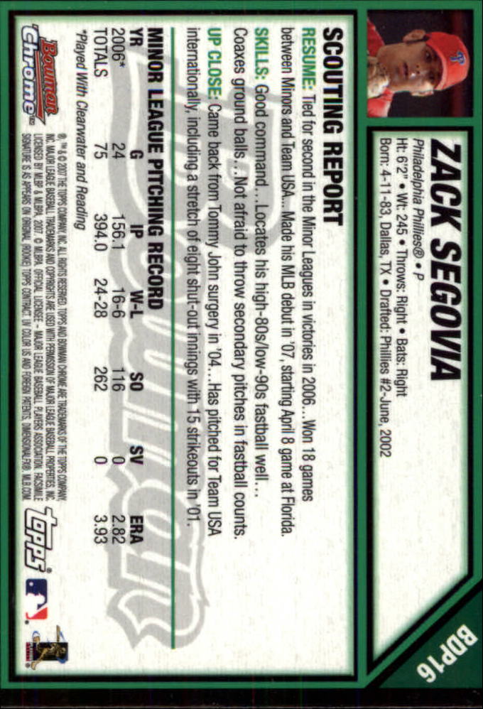 2007 Bowman Chrome Draft Baseball - Picture 30 of 360