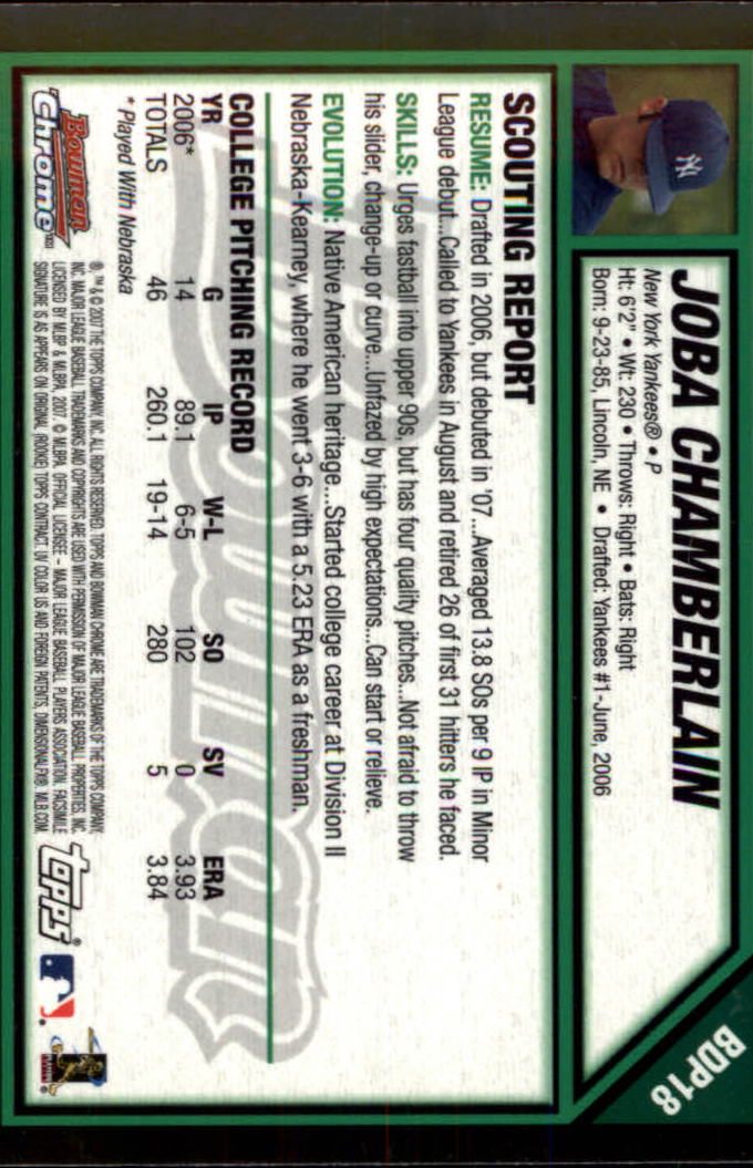 2007 Bowman Chrome Draft Baseball - Picture 34 of 360