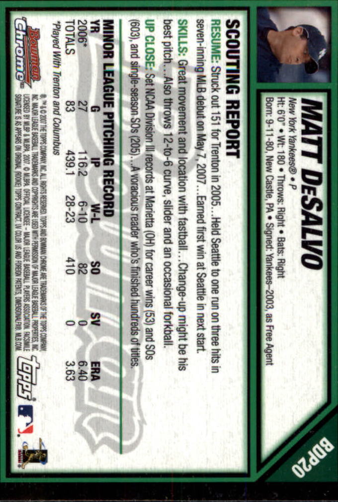 2007 Bowman Chrome Draft Baseball - Picture 38 of 360