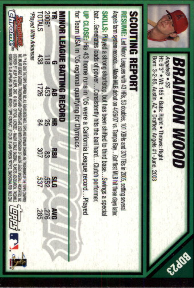 2007 Bowman Chrome Draft Baseball - Picture 44 of 360