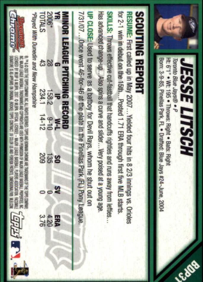 2007 Bowman Chrome Draft Baseball - Picture 60 of 360