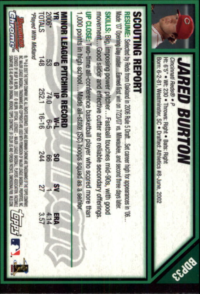 2007 Bowman Chrome Draft Baseball - Picture 64 of 360