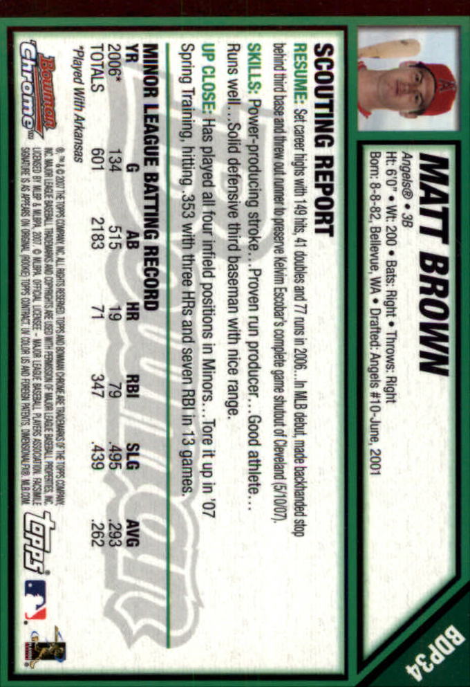 2007 Bowman Chrome Draft Baseball - Picture 66 of 360