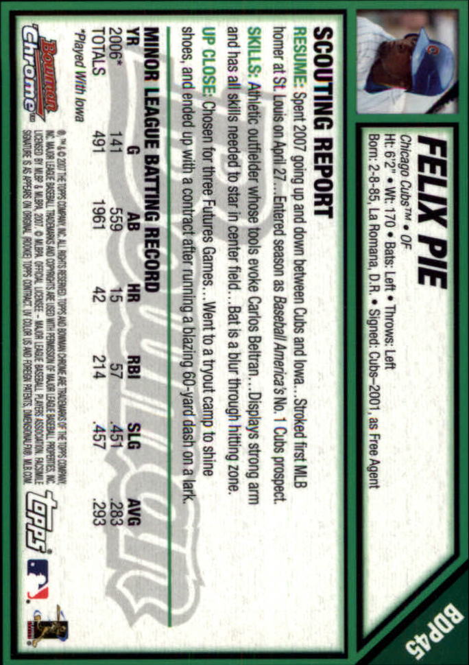 2007 Bowman Chrome Draft Baseball - Picture 88 of 360