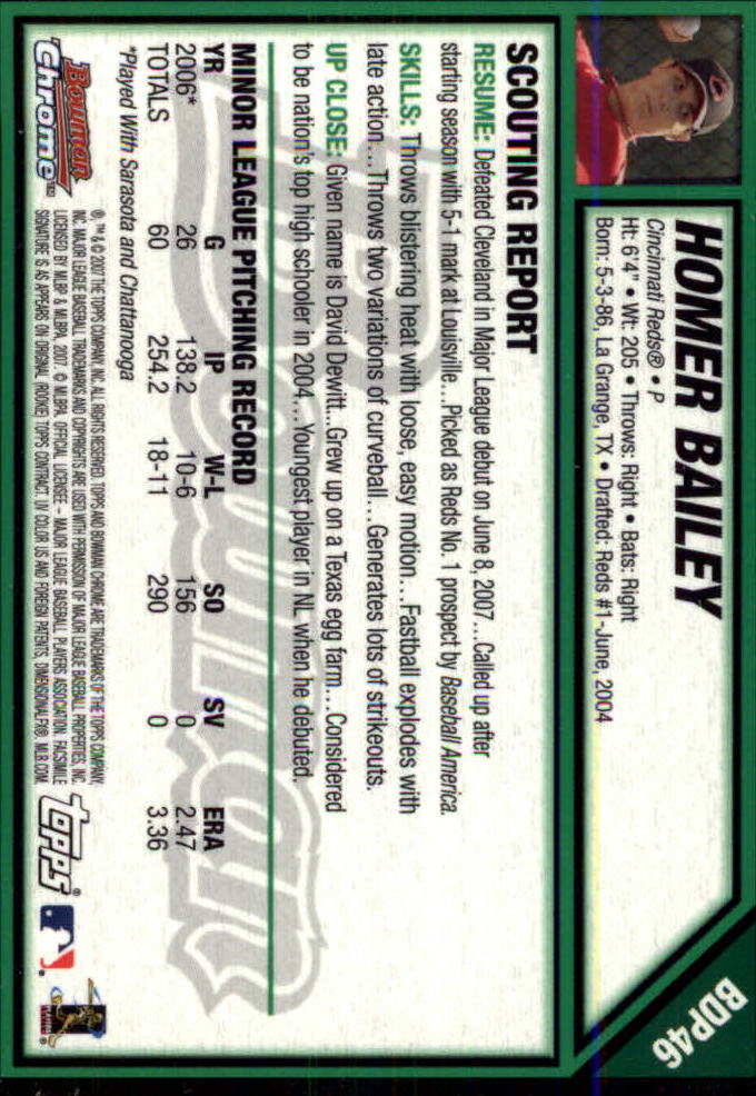2007 Bowman Chrome Draft Baseball - Picture 90 of 360