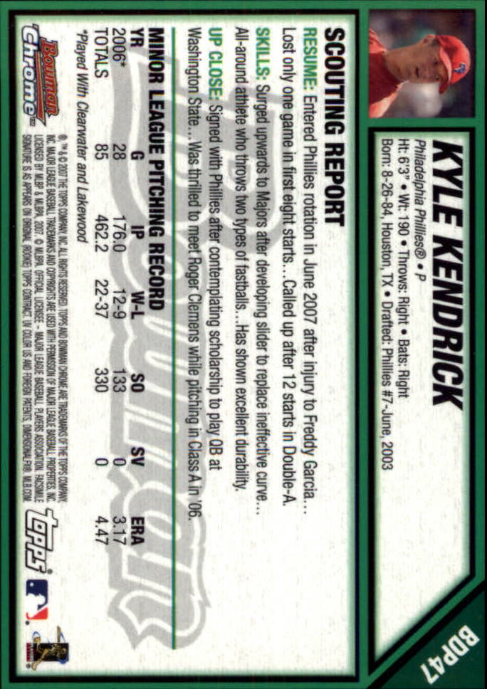 2007 Bowman Chrome Draft Baseball - Picture 92 of 360