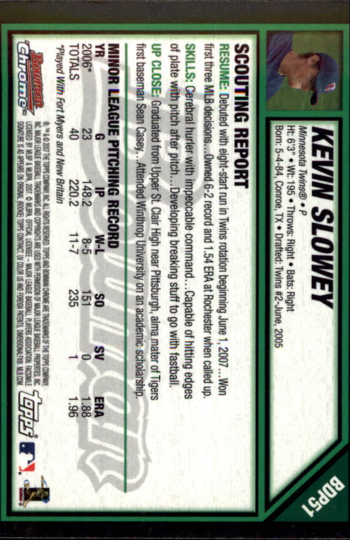 2007 Bowman Chrome Draft Baseball - Picture 100 of 360
