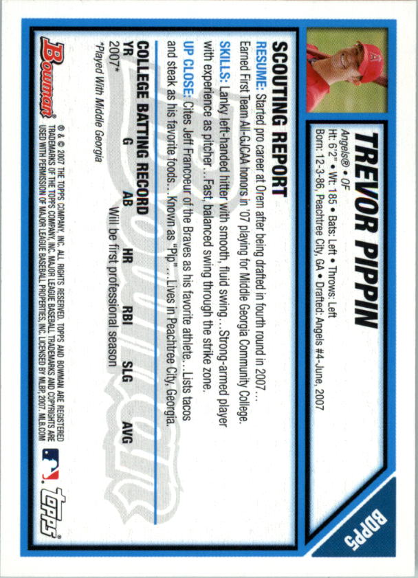 2007 Bowman Draft Baseball Part 1 Main Set (Paper) - Picture 119 of 316