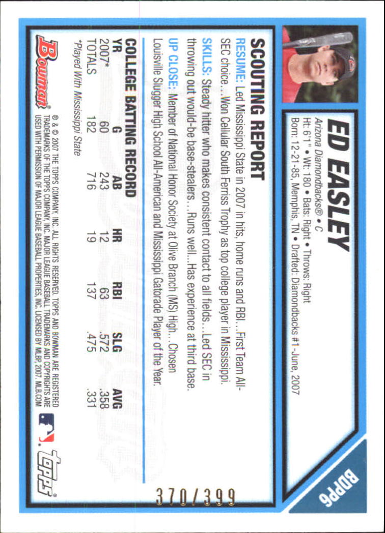 2007 Bowman Draft Baseball Part 1 Main Set (Paper) - Picture 121 of 316