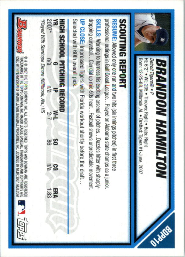 2007 Bowman Draft Baseball Part 1 Main Set (Paper) - Picture 129 of 316