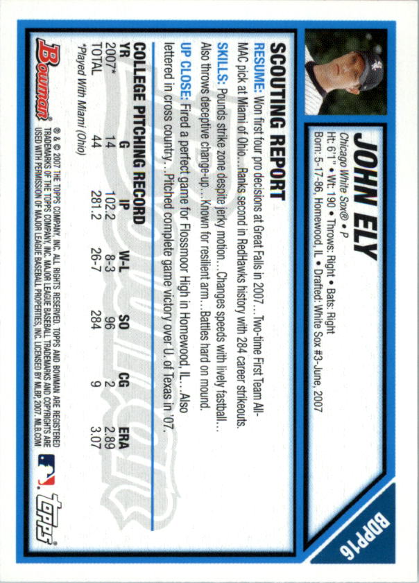 2007 Bowman Draft Baseball Part 1 Main Set (Paper) - Picture 138 of 316