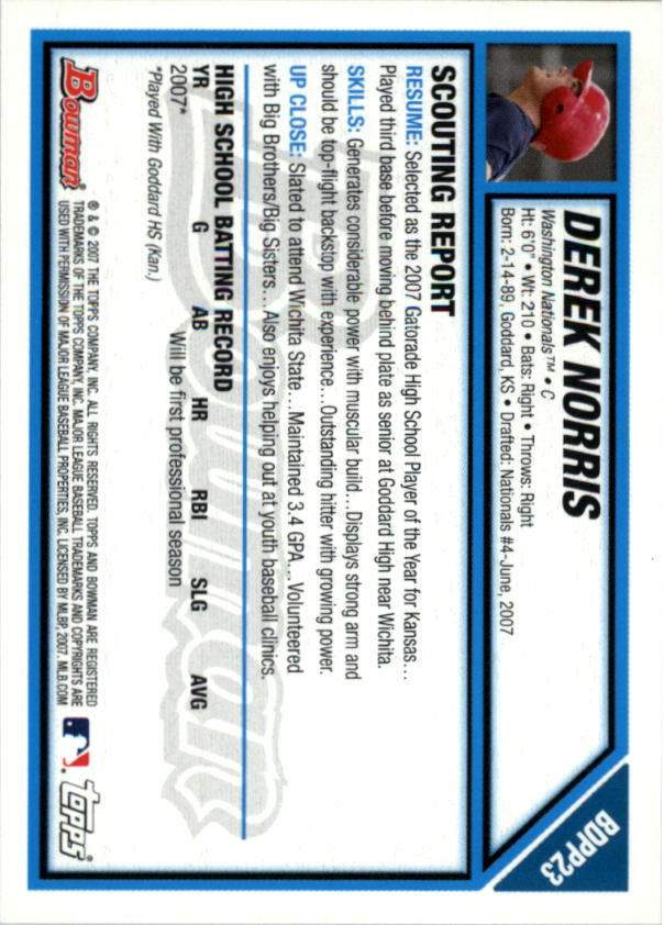 2007 Bowman Draft Baseball Part 1 Main Set (Paper) - Picture 152 of 316