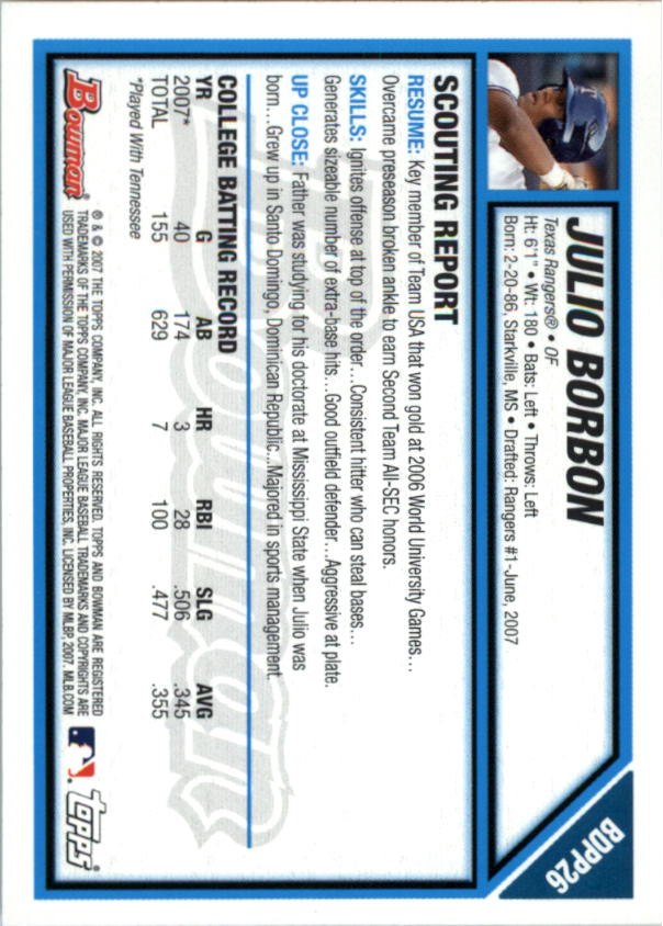 2007 Bowman Draft Baseball Part 1 Main Set (Paper) - Picture 158 of 316