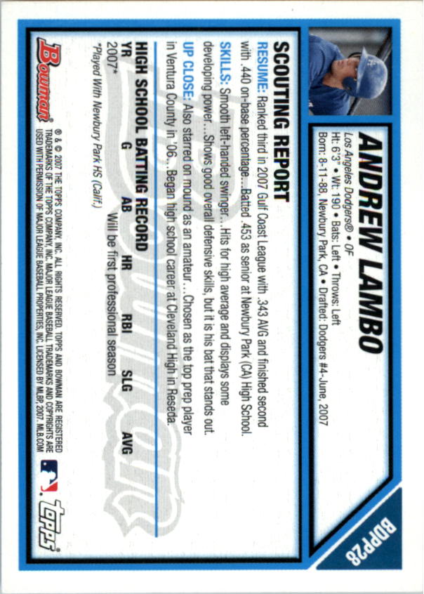 2007 Bowman Draft Baseball Part 1 Main Set (Paper) - Picture 162 of 316