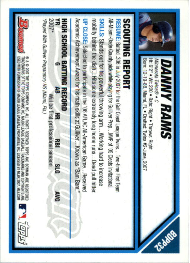 2007 Bowman Draft Baseball Part 1 Main Set (Paper) - Picture 168 of 316