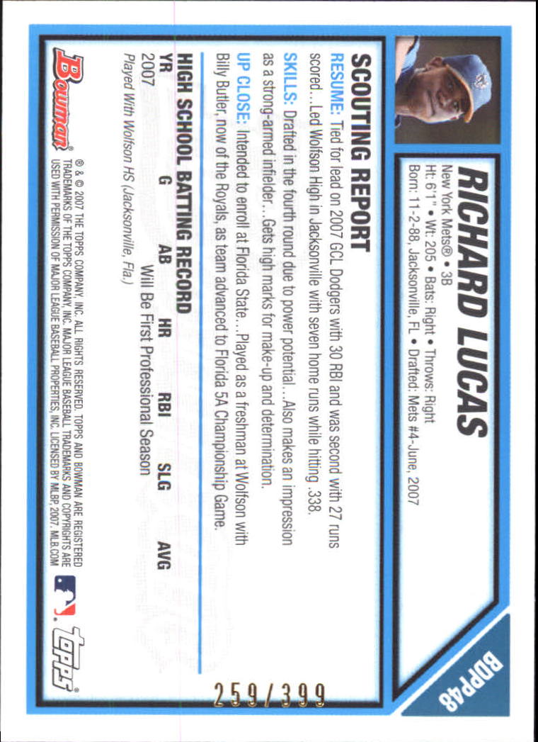 2007 Bowman Draft Baseball Part 1 Main Set (Paper) - Picture 200 of 316