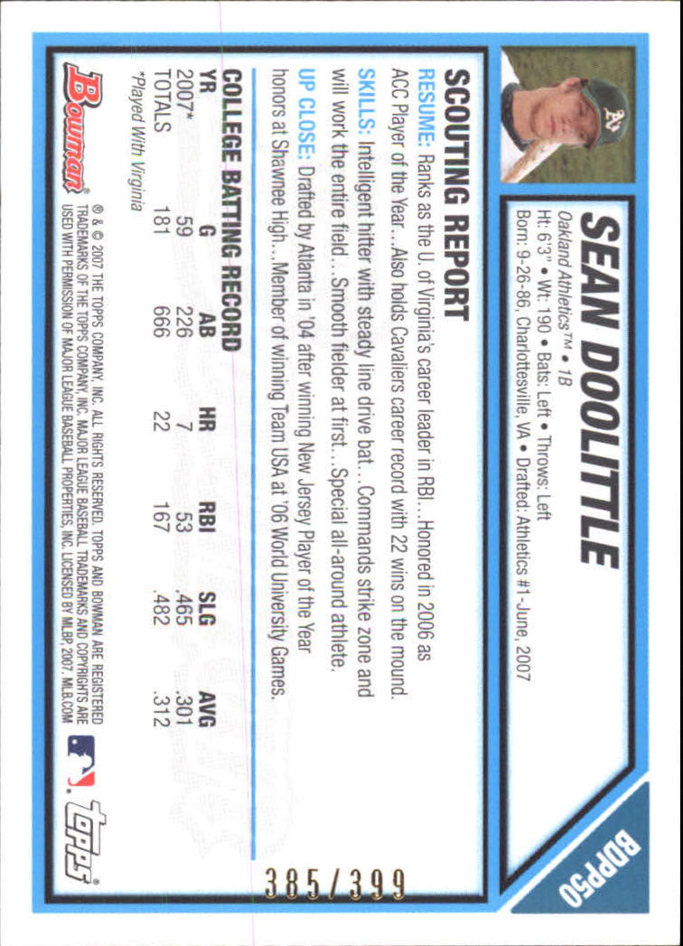2007 Bowman Draft Baseball Part 1 Main Set (Paper) - Picture 204 of 316