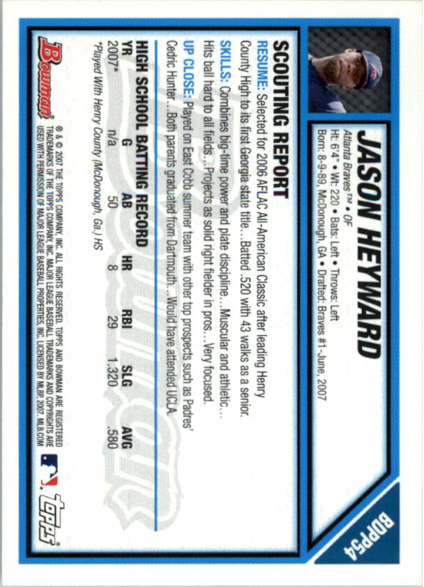 2007 Bowman Draft Baseball Part 1 Main Set (Paper) - Picture 210 of 316