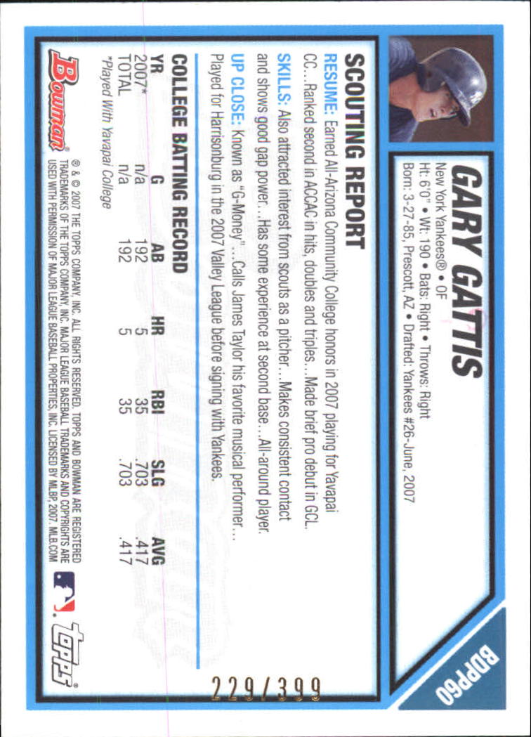 2007 Bowman Draft Baseball Part 1 Main Set (Paper) - Picture 222 of 316