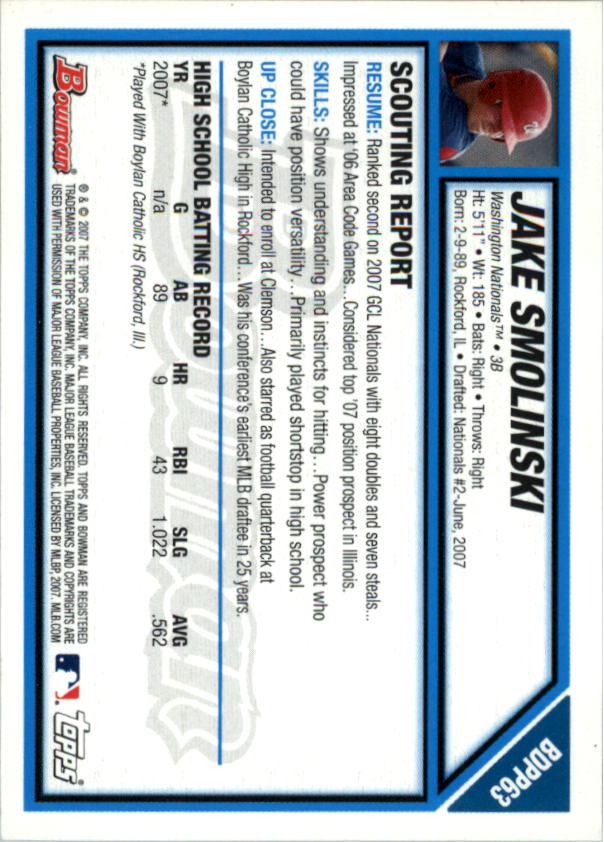 2007 Bowman Draft Baseball Part 1 Main Set (Paper) - Picture 226 of 316