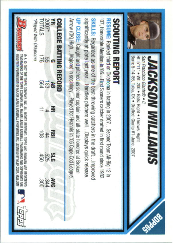 2007 Bowman Draft Baseball Part 1 Main Set (Paper) - Picture 230 of 316