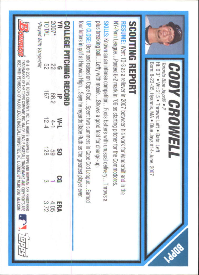 2007 Bowman Chrome Draft Baseball - Picture 110 of 360