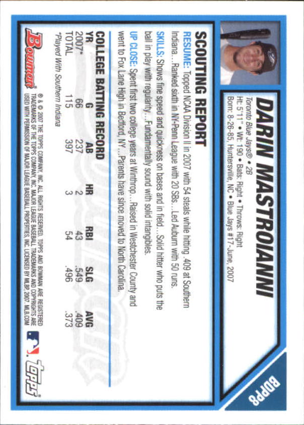 2007 Bowman Chrome Draft Baseball - Picture 124 of 360