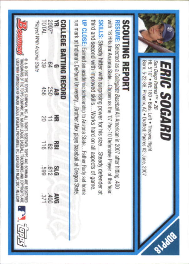 2007 Bowman Chrome Draft Baseball - Picture 140 of 360