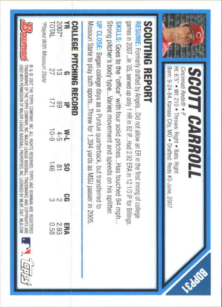 2007 Bowman Chrome Draft Baseball - Picture 162 of 360