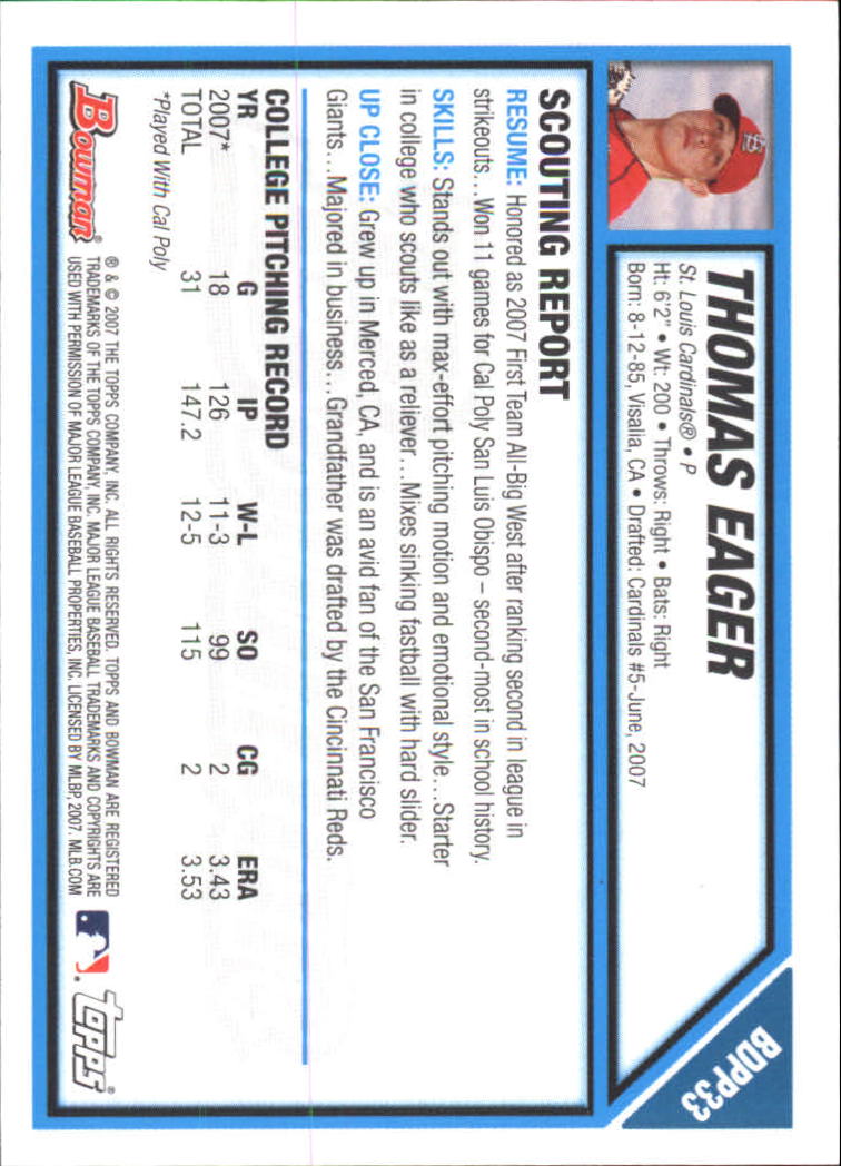 2007 Bowman Chrome Draft Baseball - Picture 166 of 360