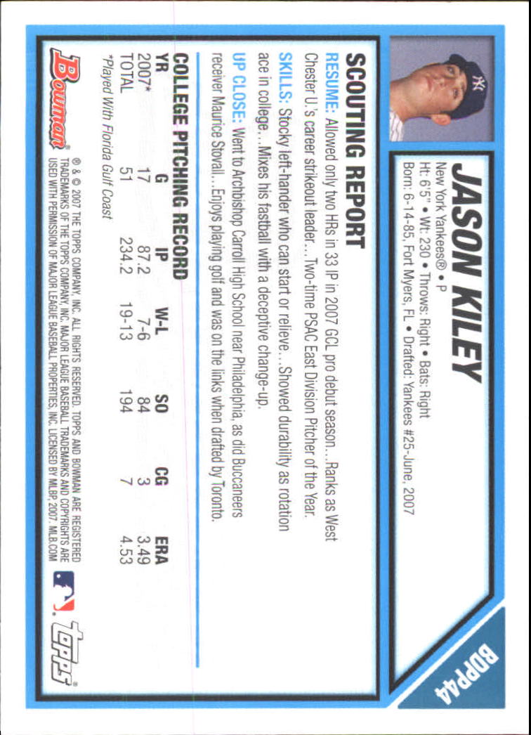 2007 Bowman Chrome Draft Baseball - Picture 187 of 360