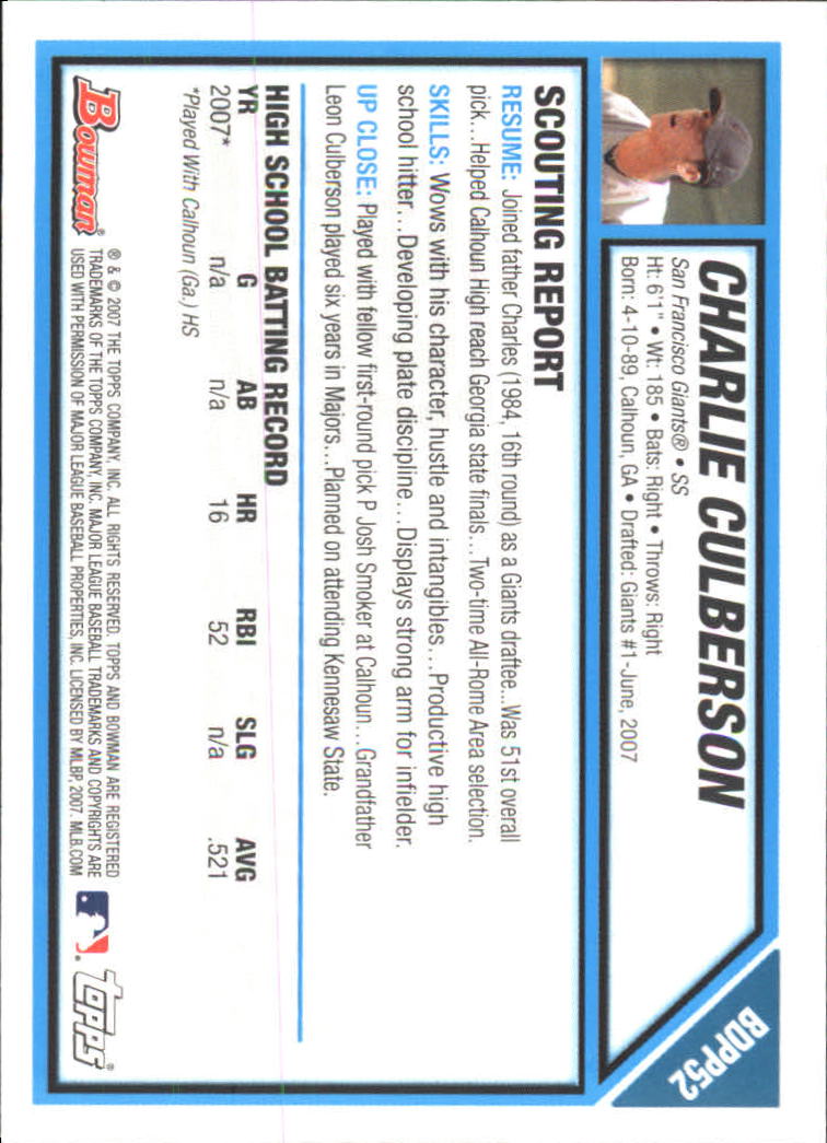 2007 Bowman Chrome Draft Baseball - Picture 203 of 360