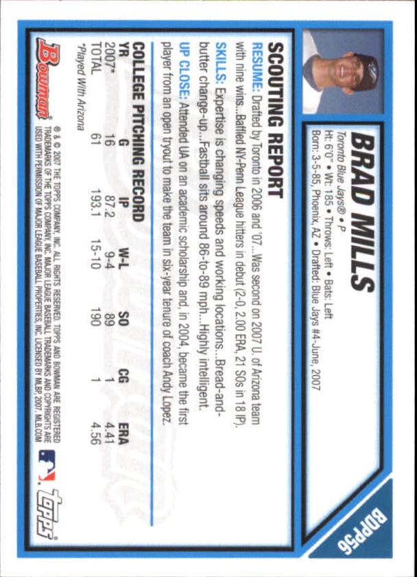 2007 Bowman Chrome Draft Baseball - Picture 211 of 360