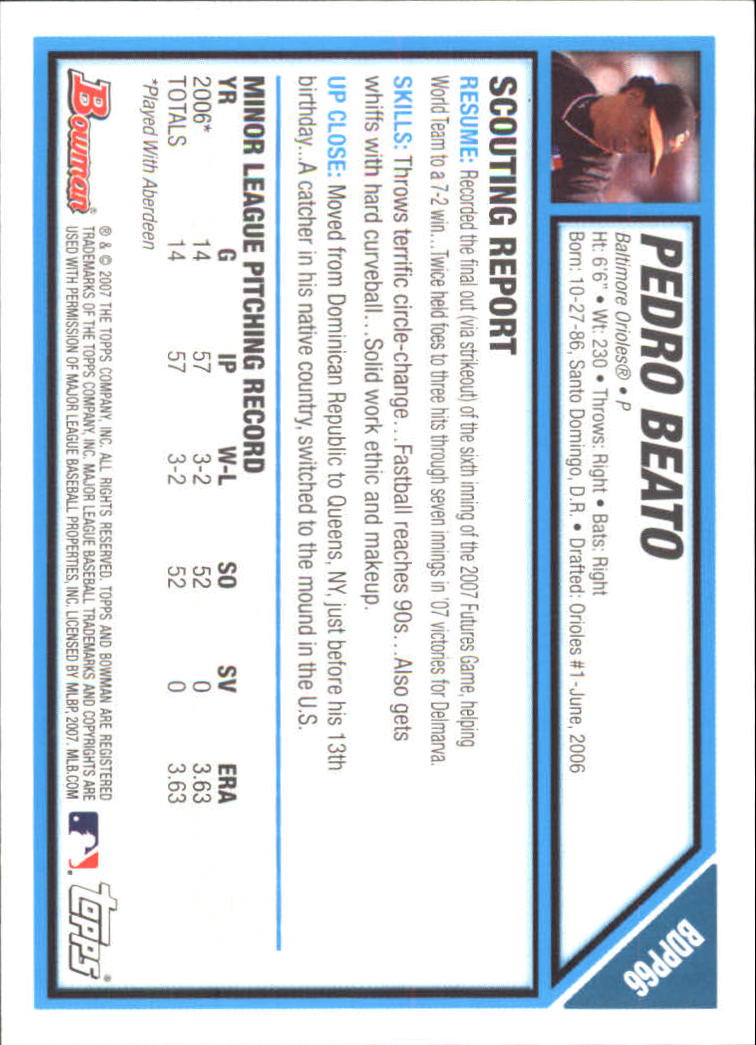 2007 Bowman Draft Baseball Part 1 Main Set (Paper) - Picture 232 of 316