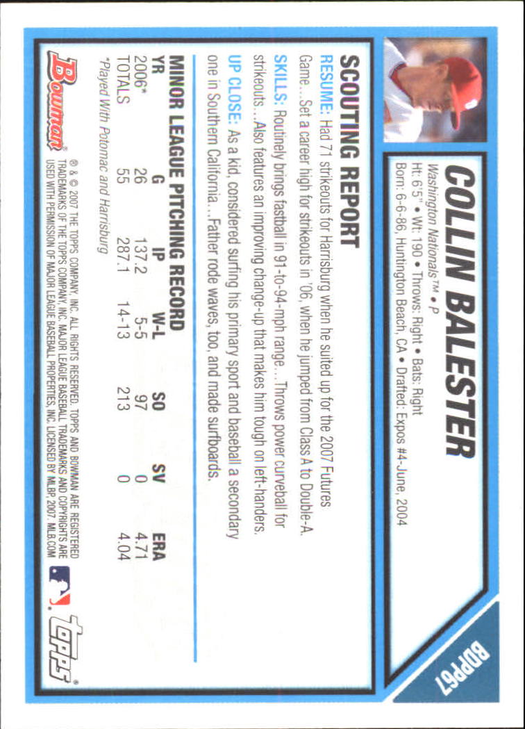 2007 Bowman Draft Baseball Part 1 Main Set (Paper) - Picture 234 of 316