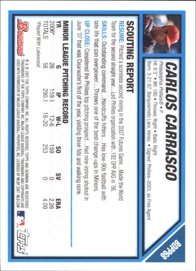 2007 Bowman Draft Baseball Part 1 Main Set (Paper) - Picture 236 of 316