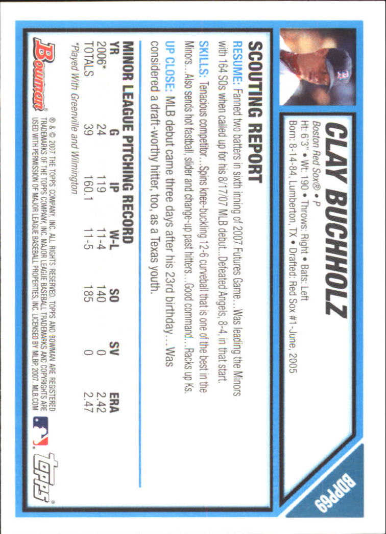 2007 Bowman Draft Baseball Part 1 Main Set (Paper) - Picture 238 of 316