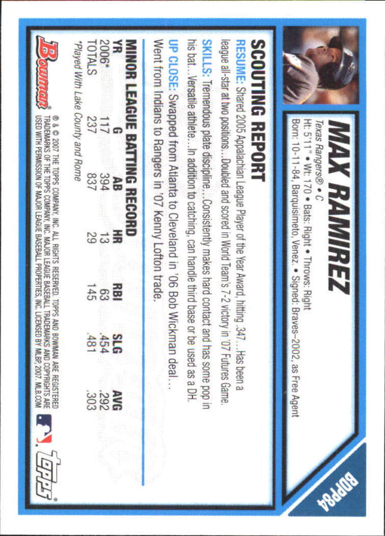 2007 Bowman Draft Baseball Part 1 Main Set (Paper) - Picture 264 of 316