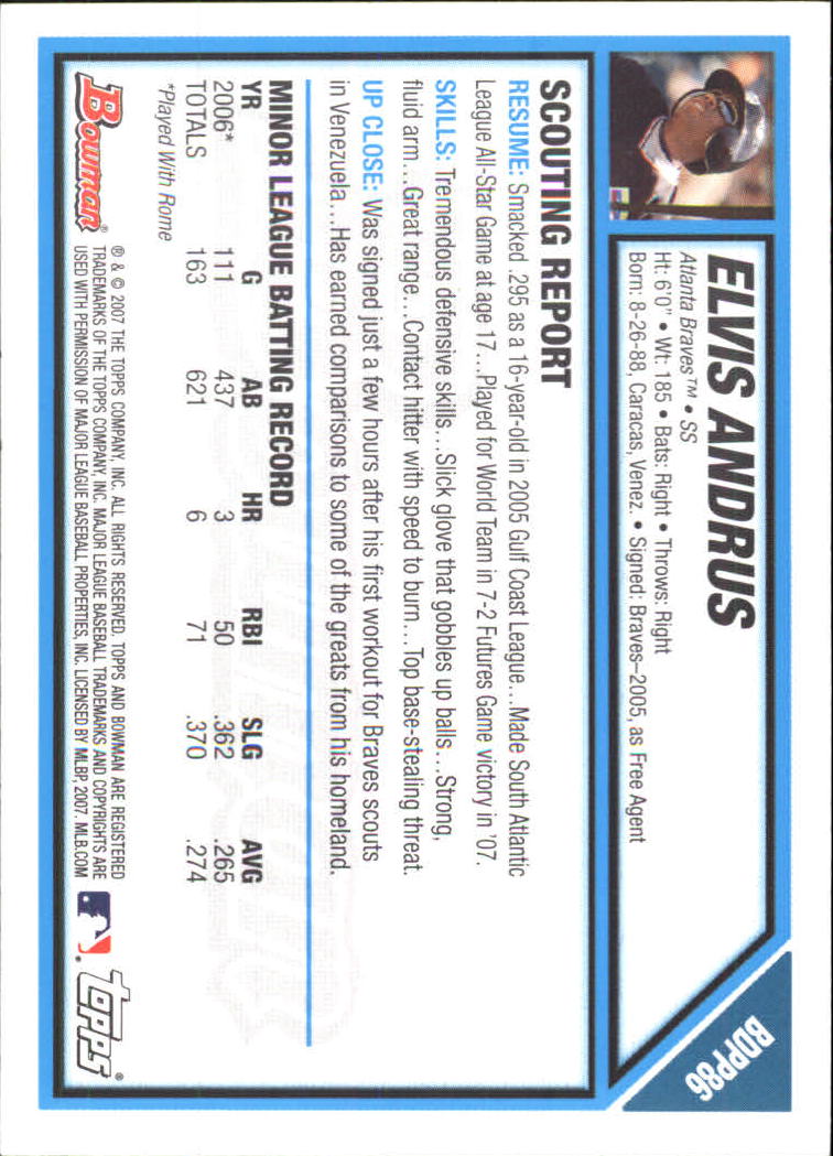 2007 Bowman Draft Baseball Part 1 Main Set (Paper) - Picture 268 of 316