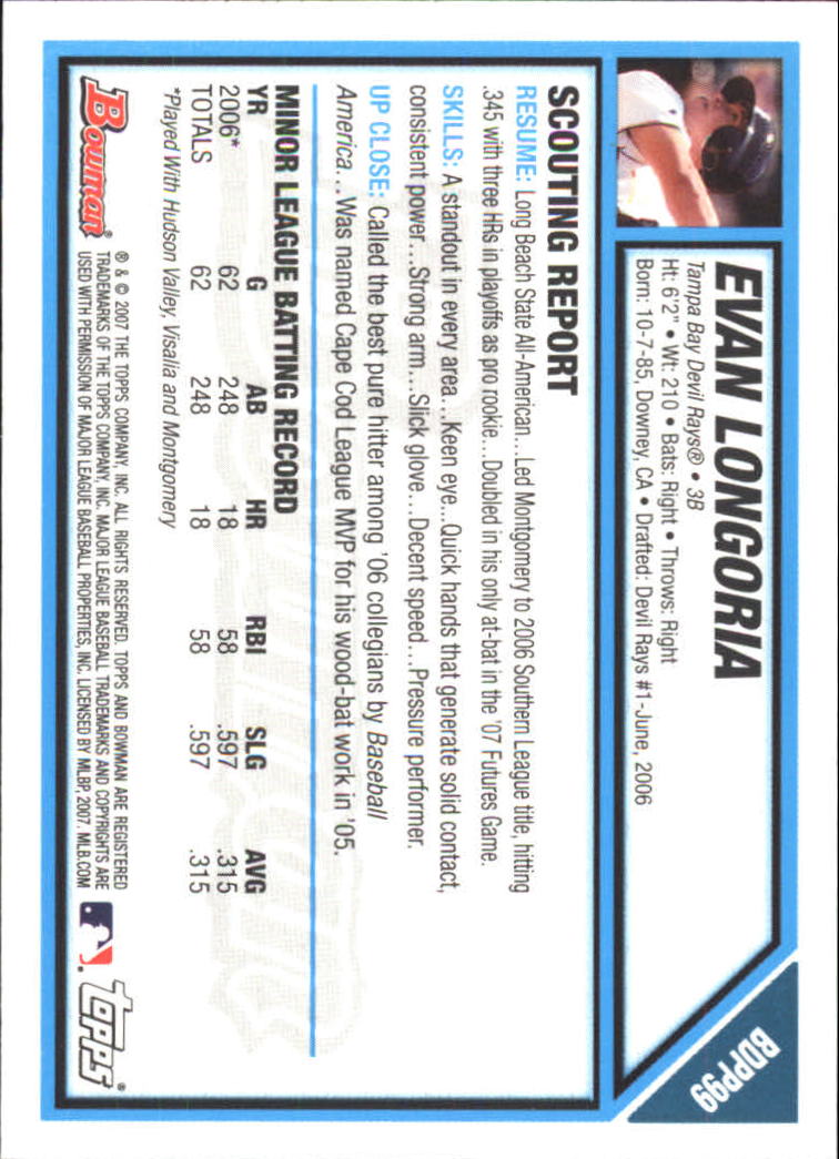 2007 Bowman Draft Baseball Part 1 Main Set (Paper) - Picture 294 of 316