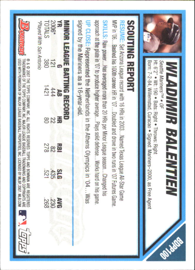 2007 Bowman Draft Baseball Part 1 Main Set (Paper) - Picture 296 of 316
