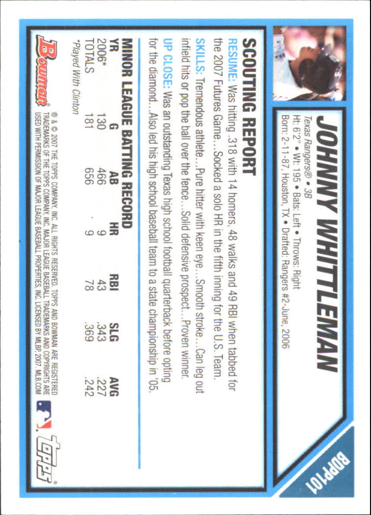 2007 Bowman Draft Baseball Part 1 Main Set (Paper) - Picture 298 of 316