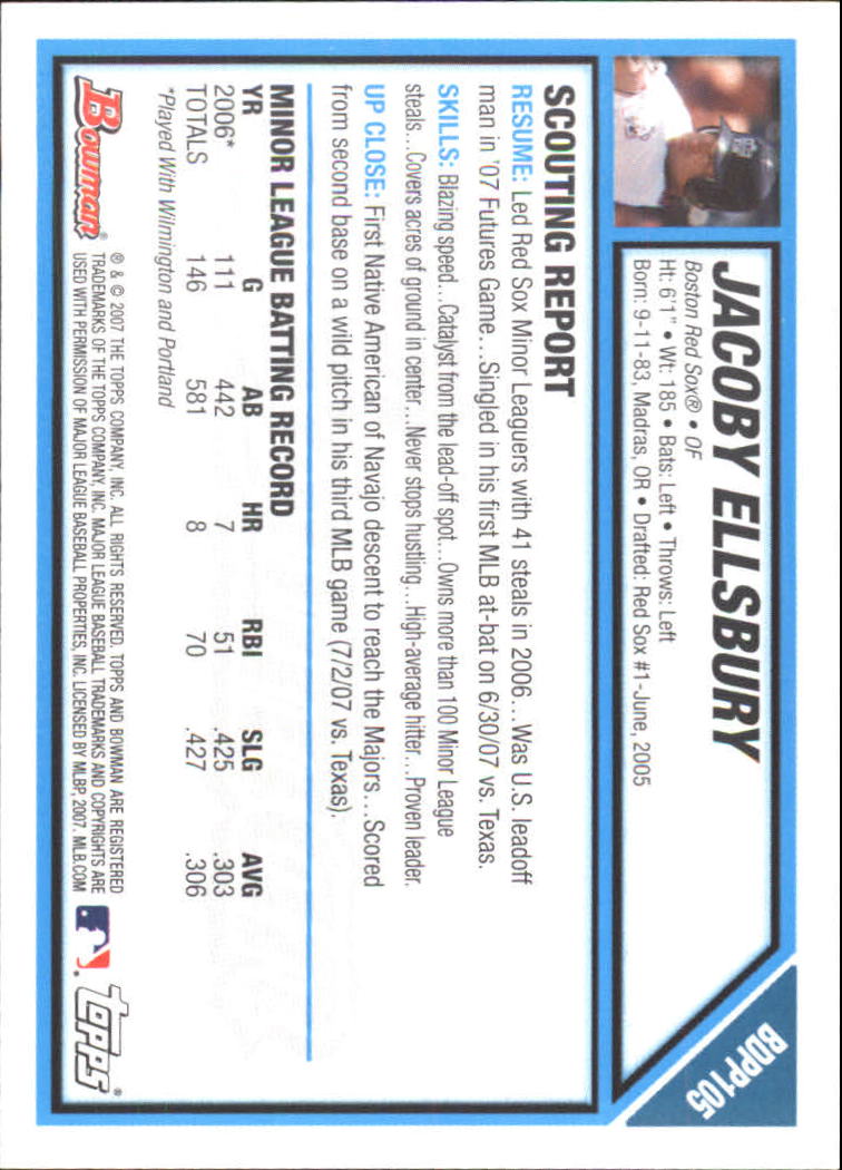 2007 Bowman Draft Baseball Part 1 Main Set (Paper) - Picture 306 of 316